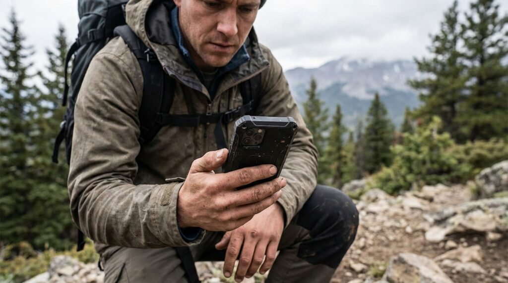 Durable smartphones outdoors.