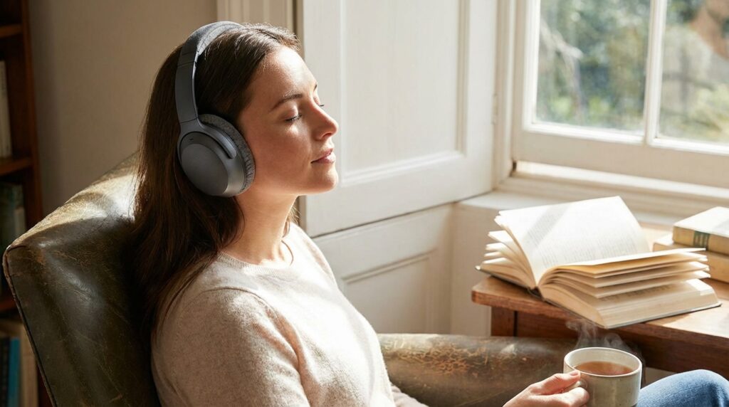 Premium noise-cancelling headphones.