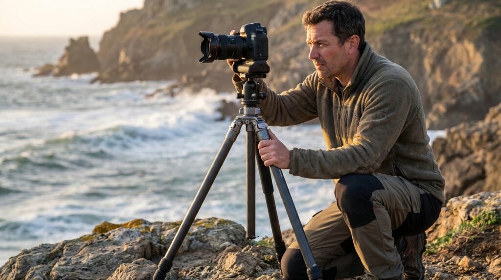 Sturdy tripods ensure stability.