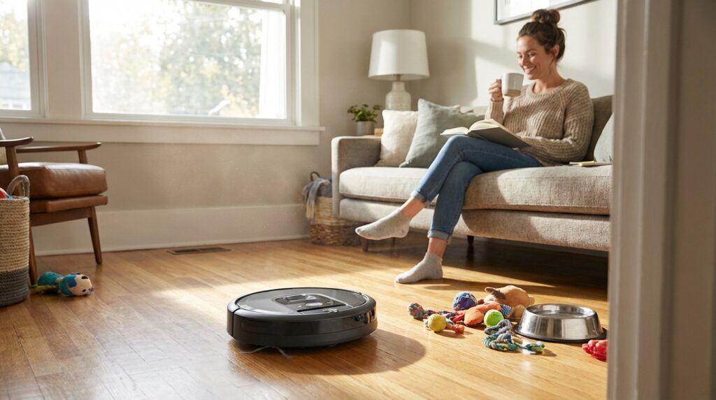 Robotic vacuums cleaning effortlessly